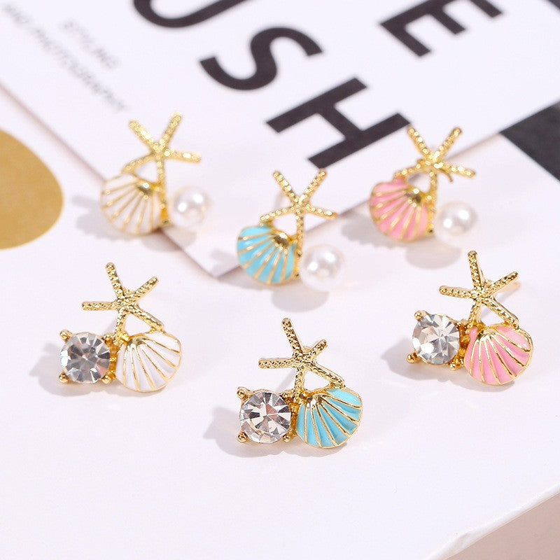 Marine Style Starfish Zinc Alloy Drop Earrings