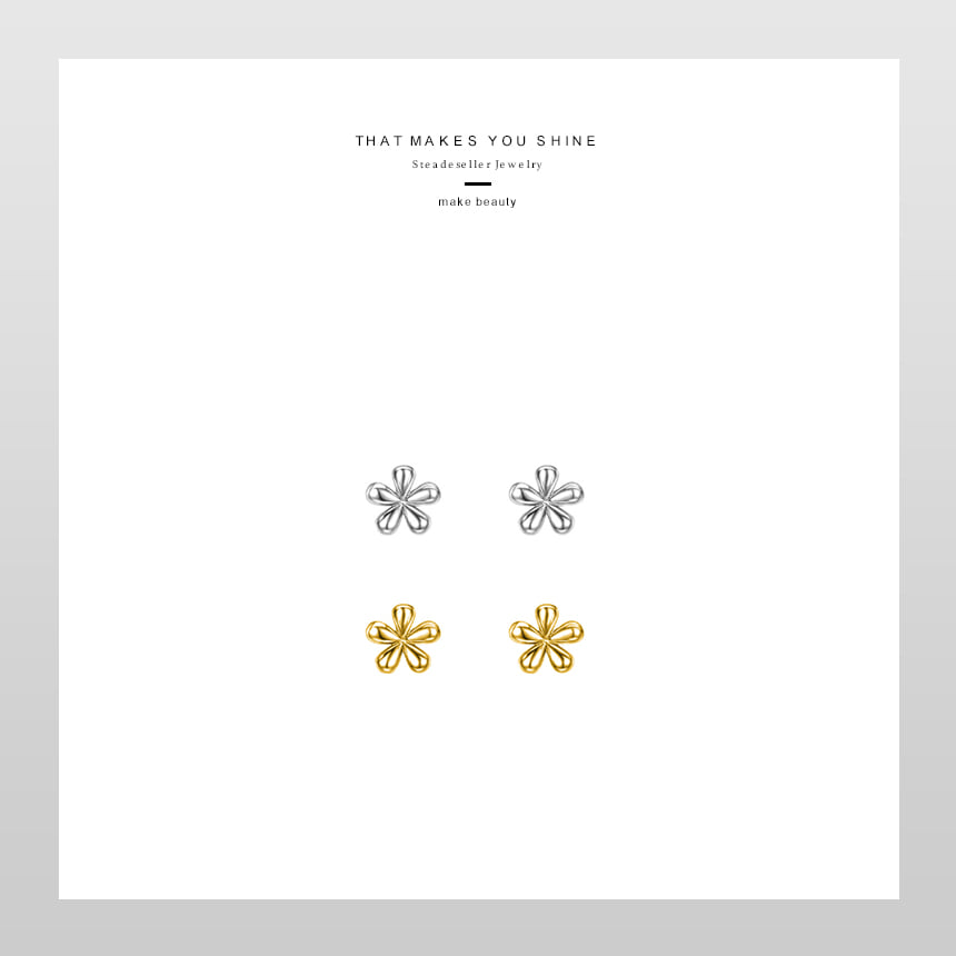 Petite Flower Gold & Silver Mix Earrings