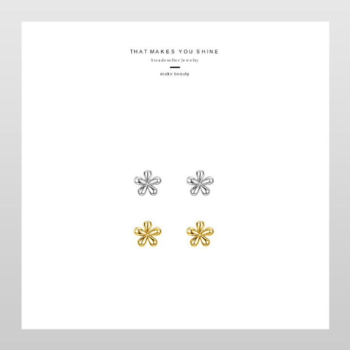 Petite Flower Gold & Silver Mix Earrings