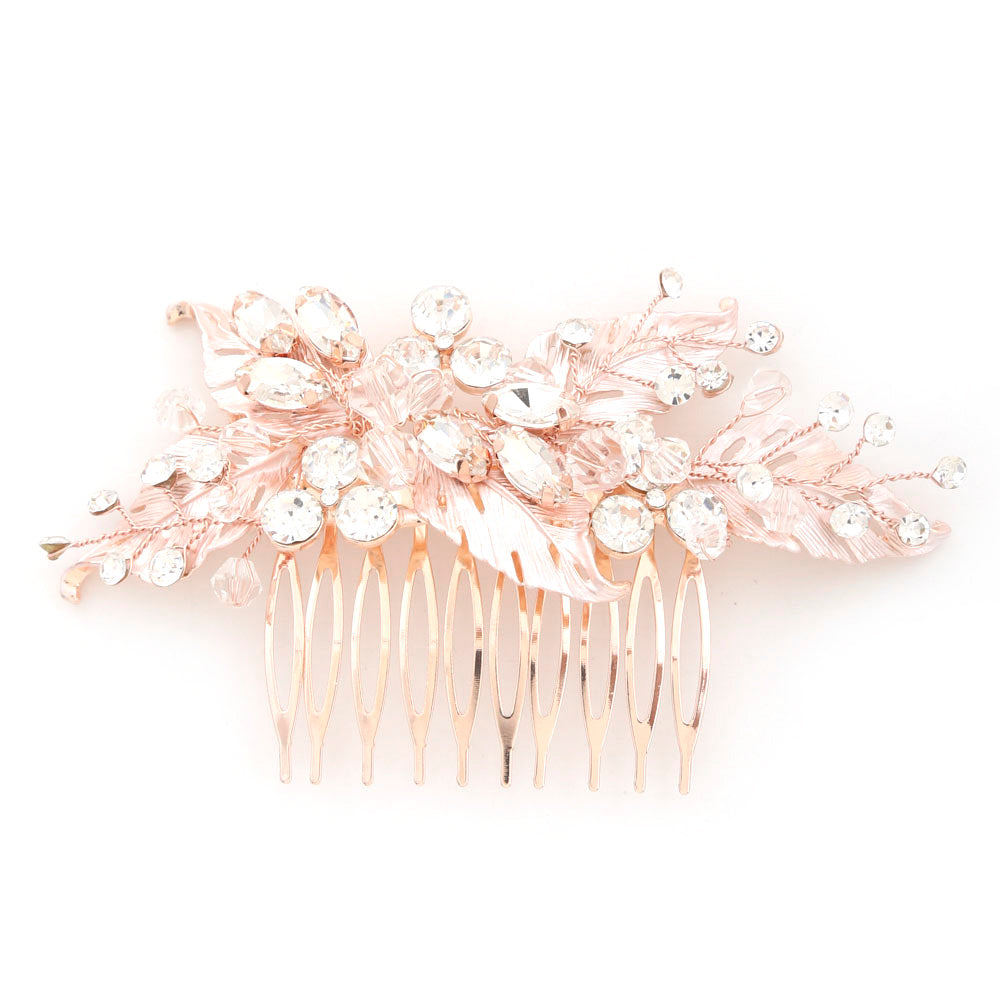 Flower Rhinestone Hair Comb Pin