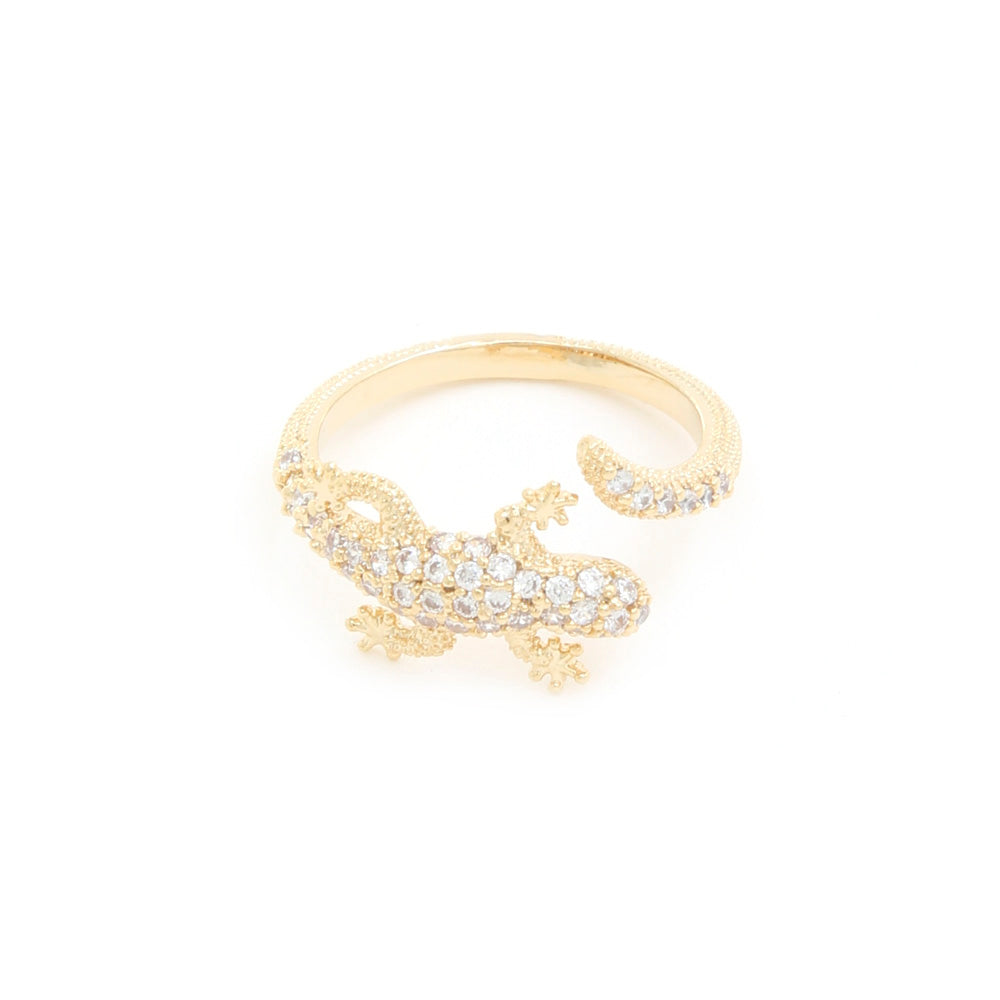 Lizard cubic zirconia Gold Dipped Ring