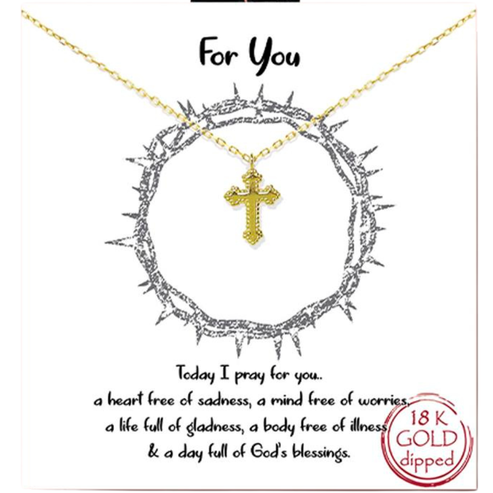 18K GOLD RHODIUM DIPPED HYPOALLERGIC "FOR YOU"NECKLACE