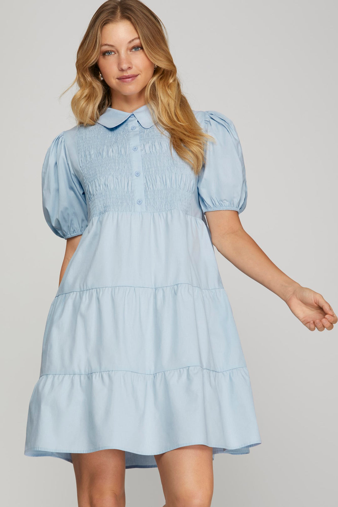 Smocked Front Woven dress