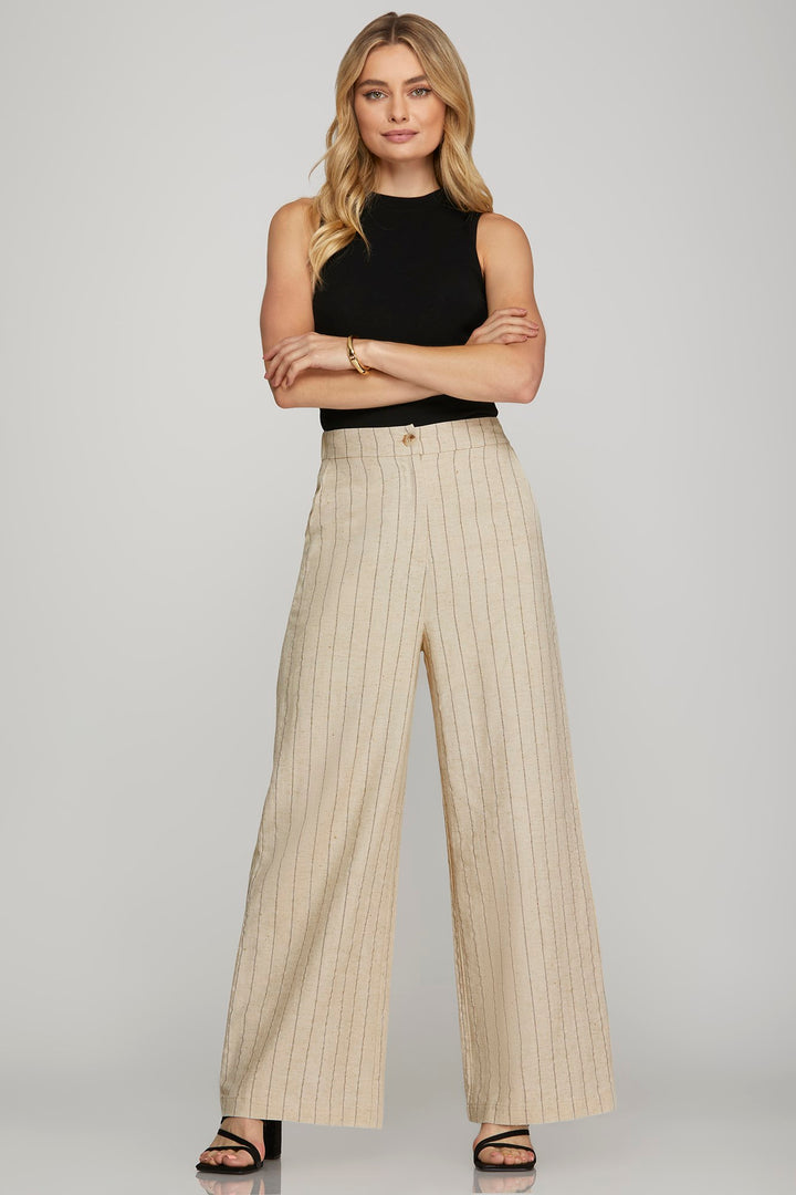 Woven striped pants