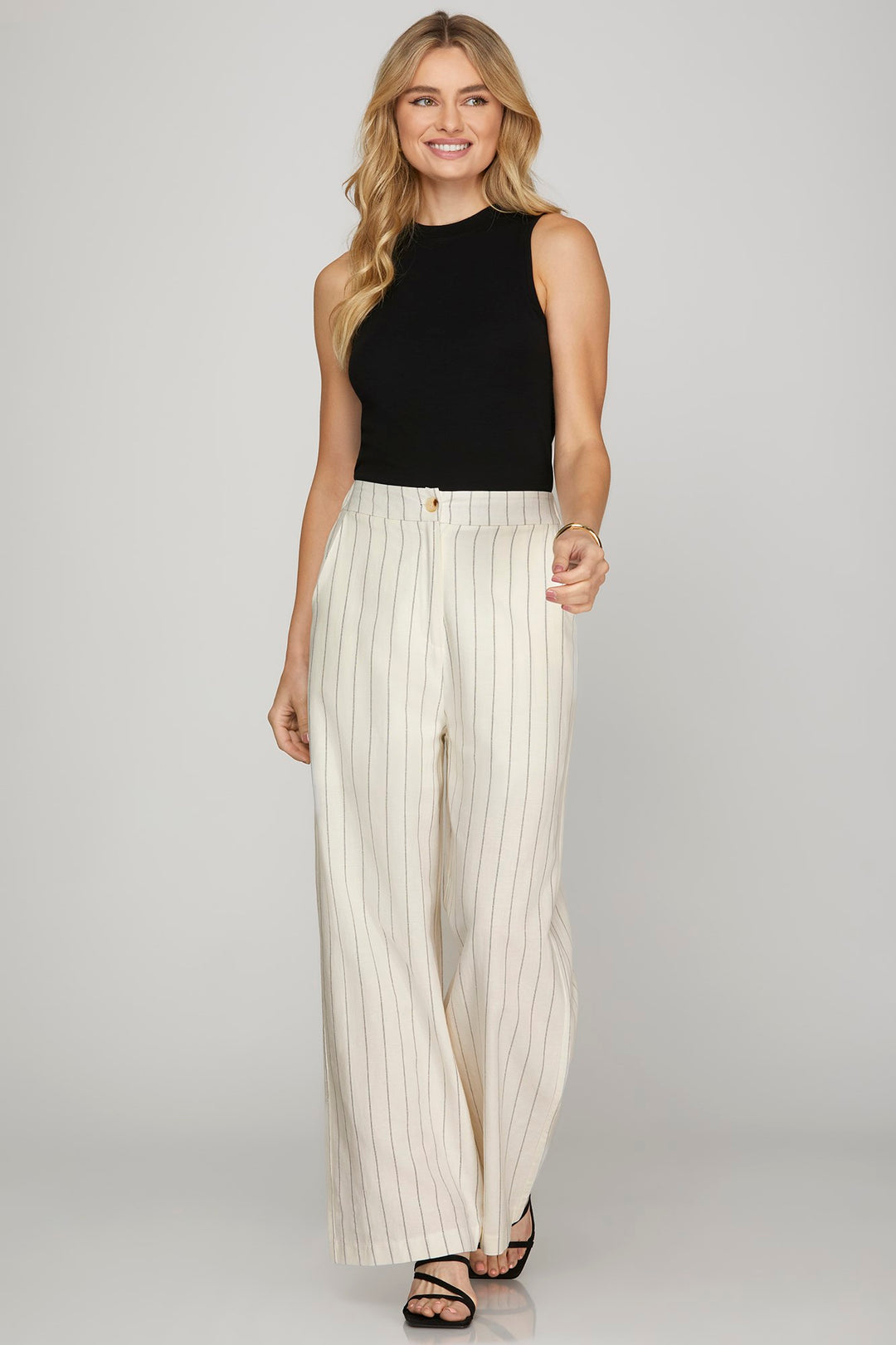 Woven striped pants