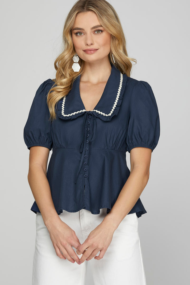 Doll collar button up top