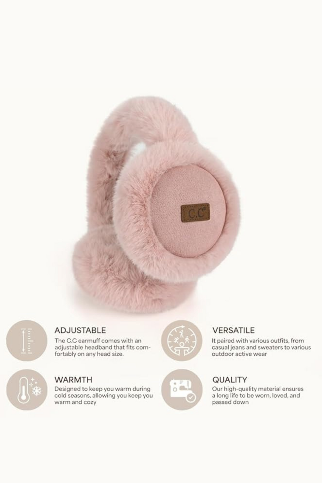 Soft Winter Warm Adjustable Headband Ear Warmer Earmuffs,