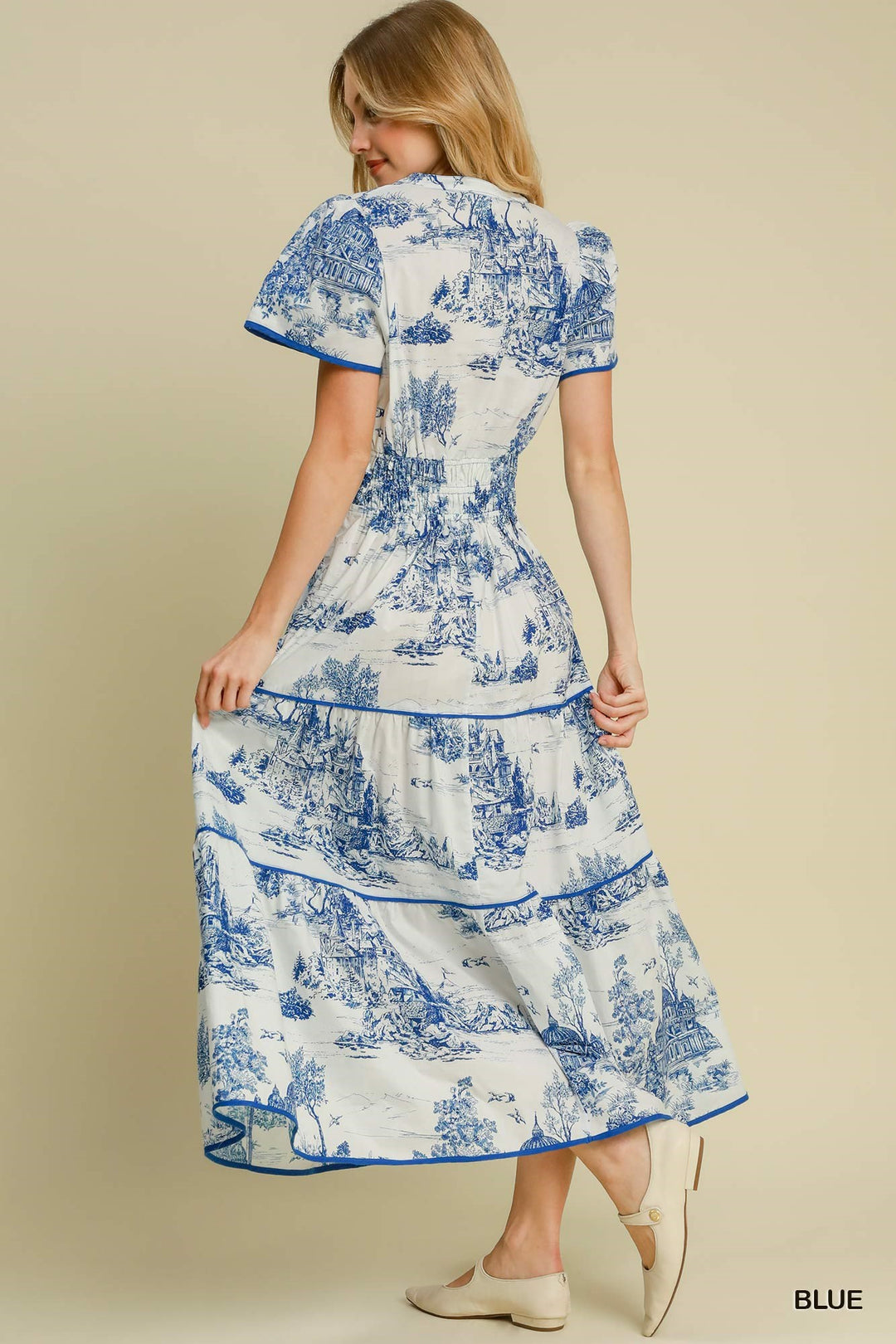 Toile print maxi dress