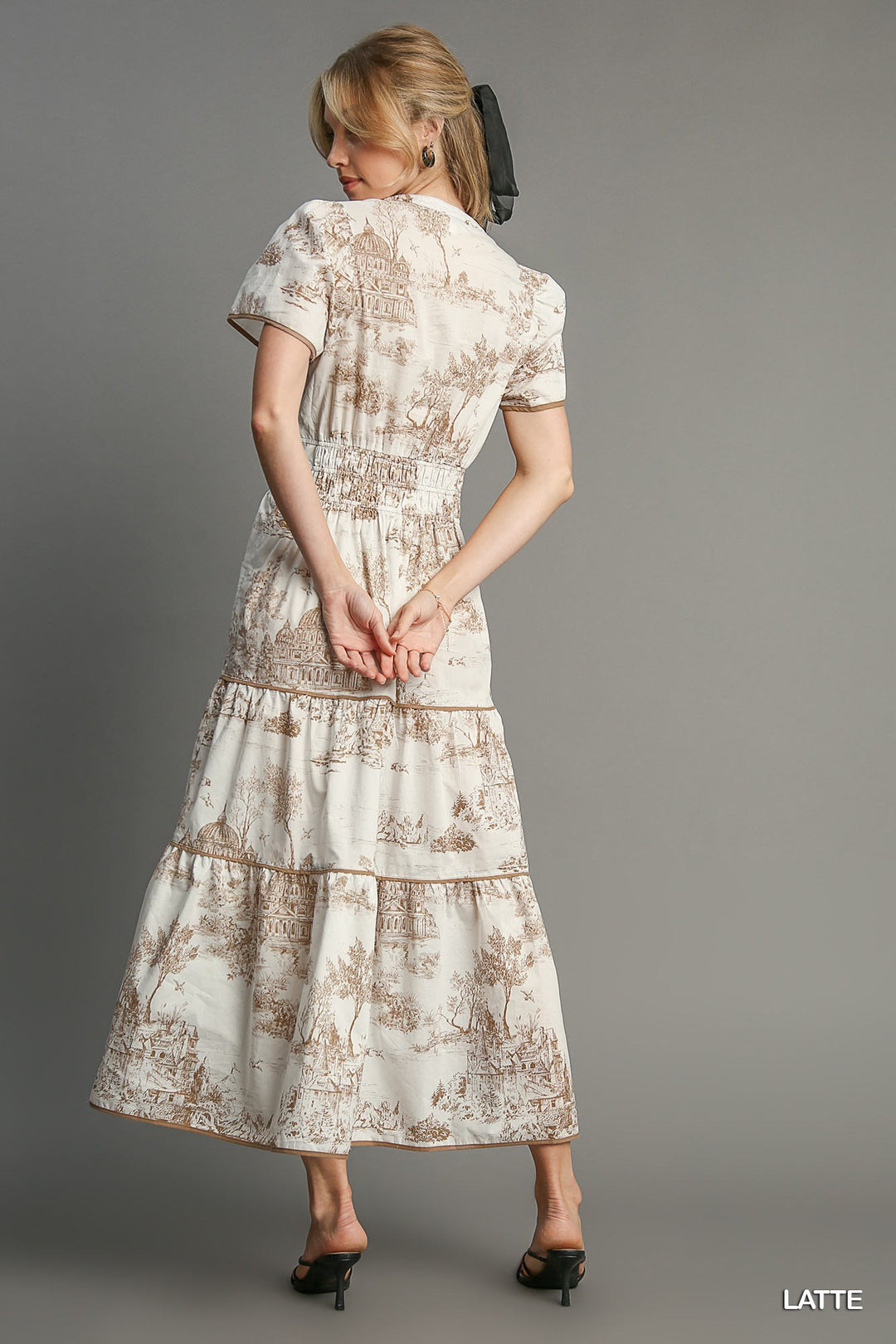 Toile print maxi dress