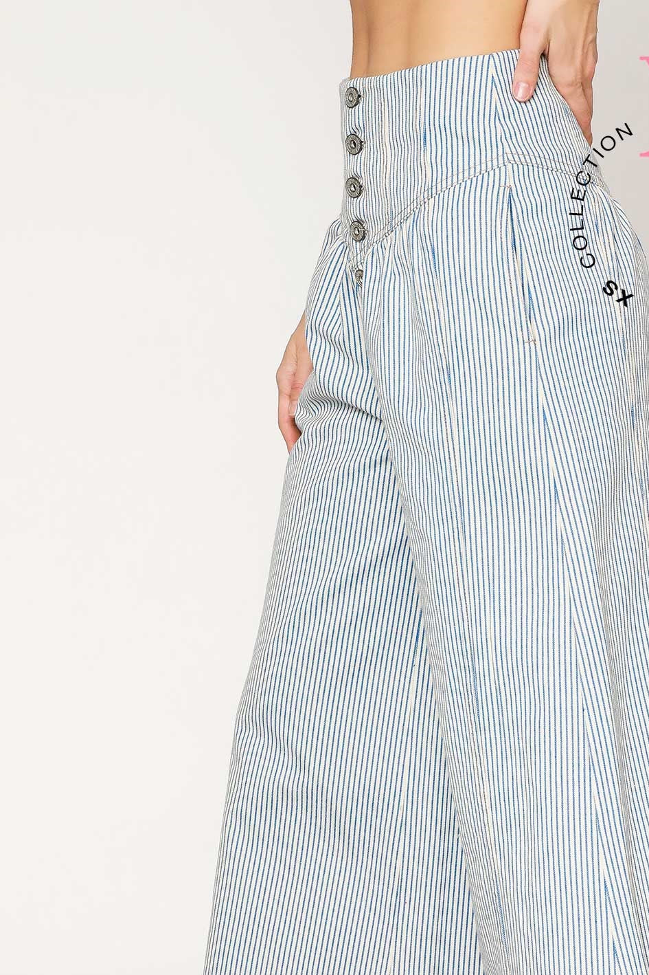 Stripe button down pants