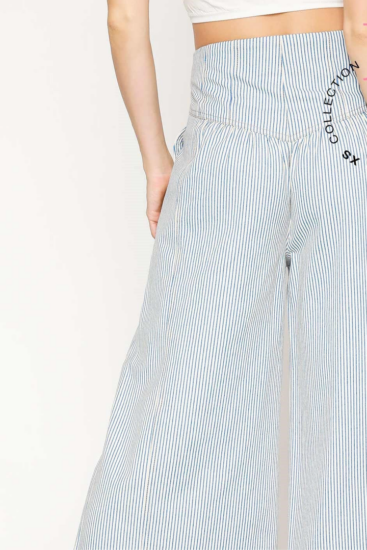 Stripe button down pants