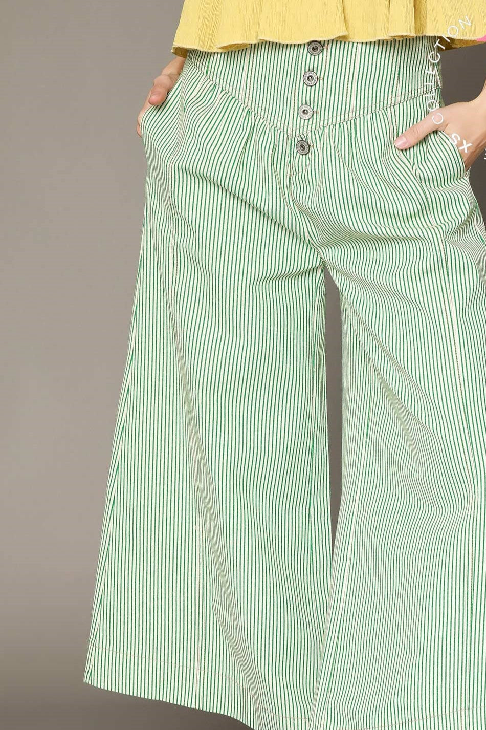 Stripe button down pants