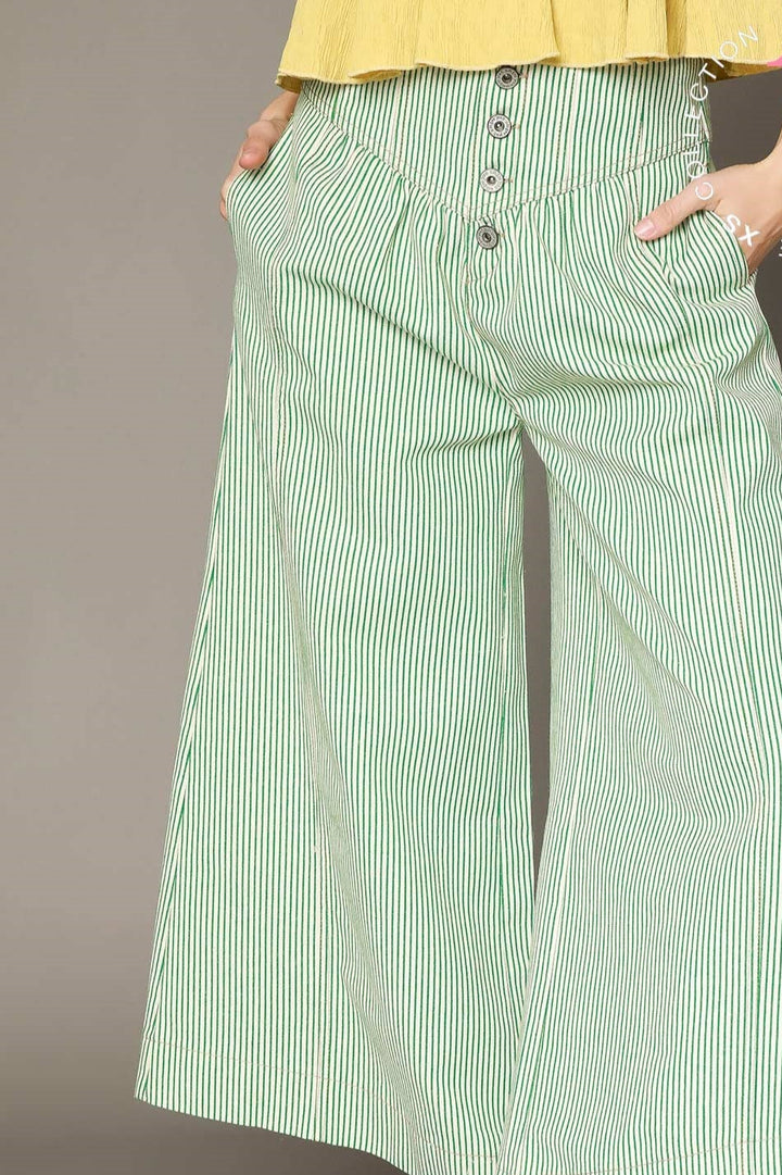 Stripe button down pants