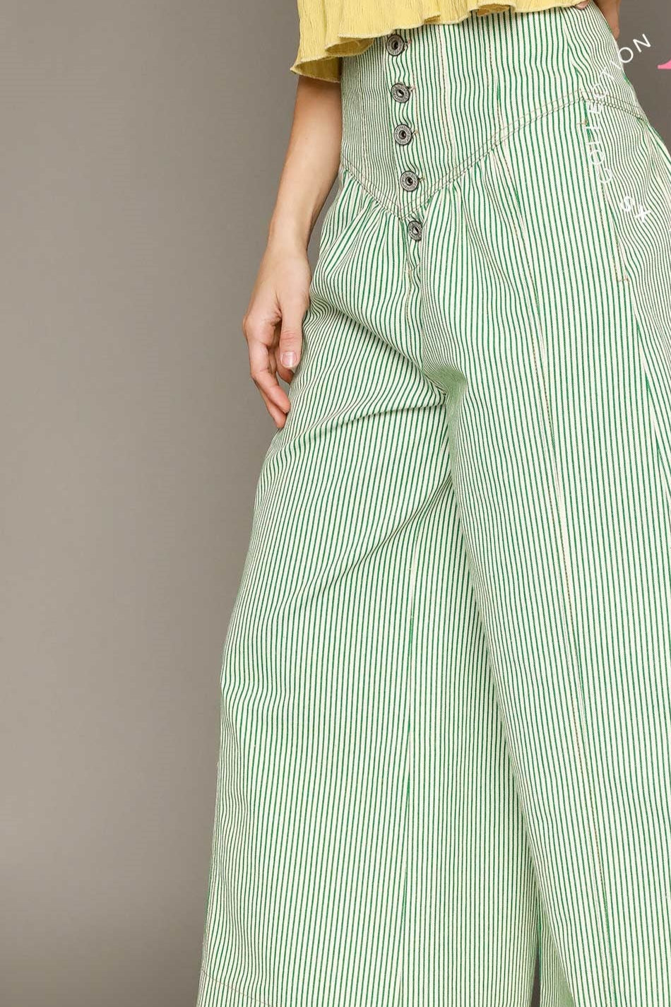 Stripe button down pants