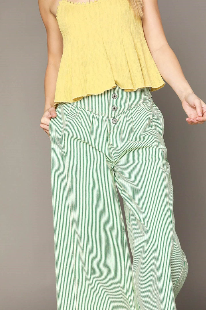 Stripe button down pants