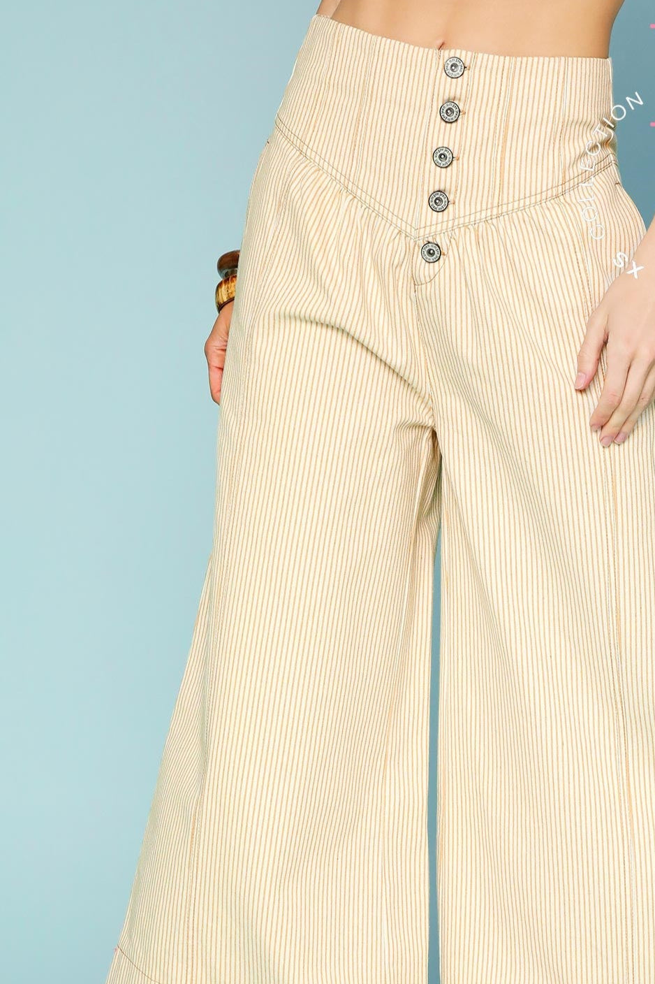 Stripe button down pants