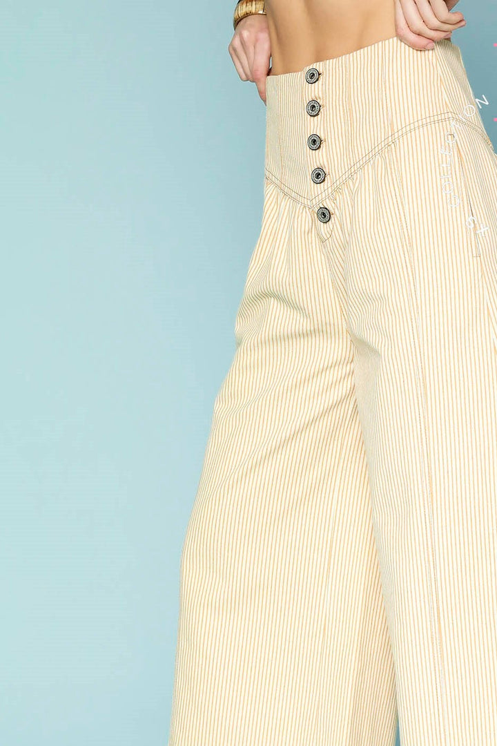 Stripe button down pants