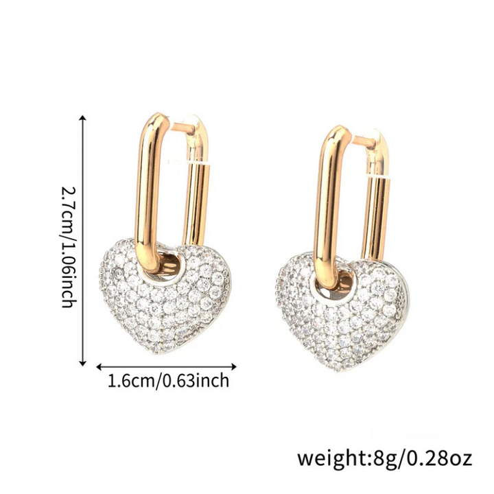 Glossy 18K Gold Plated Heart Ear Clip