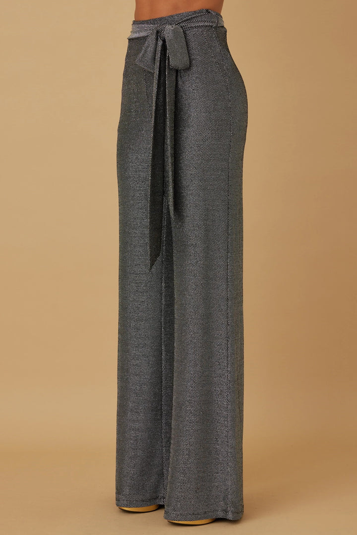 High waist shimmer Semi wide pants