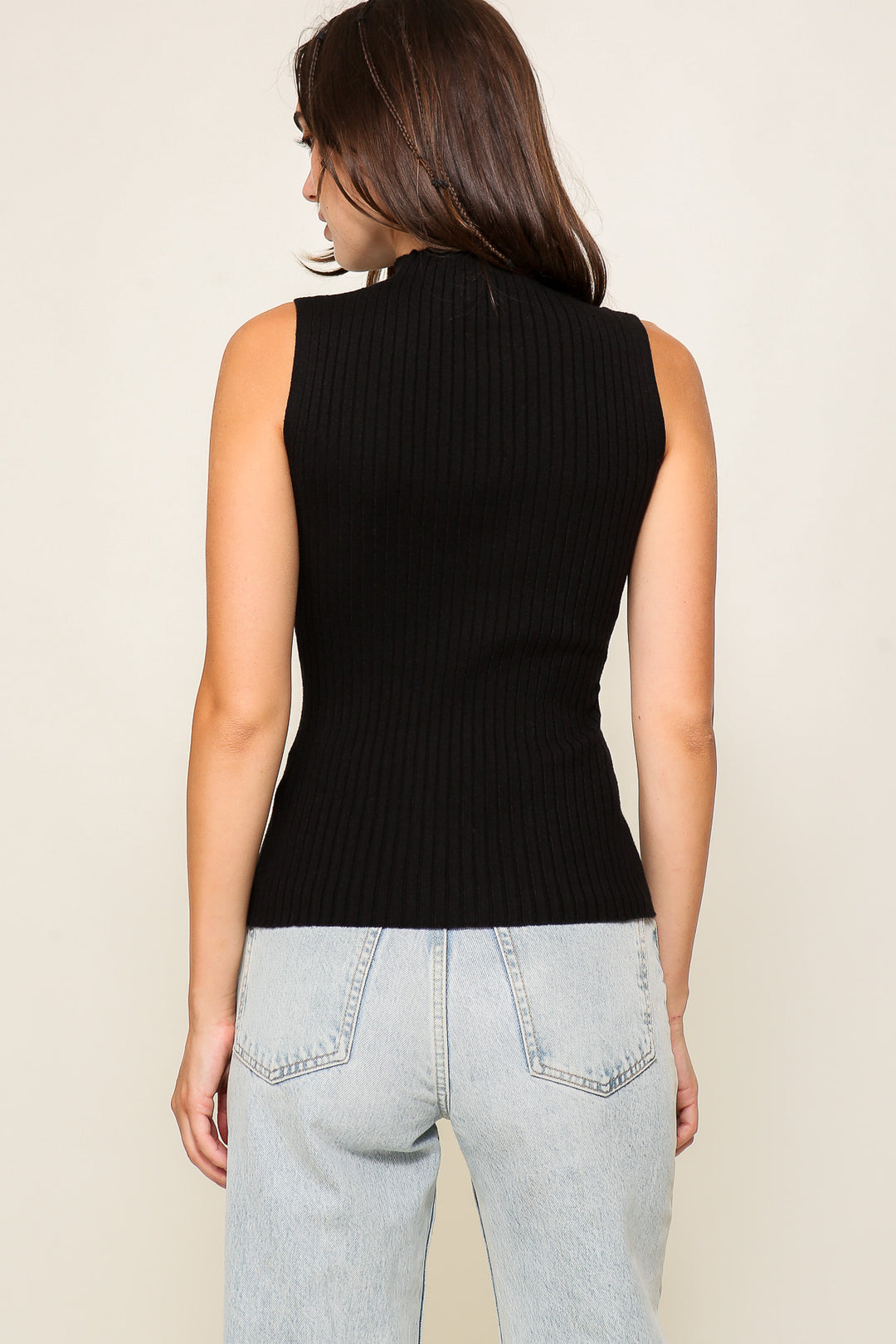 Keyhole playful mock neck knit sweater top