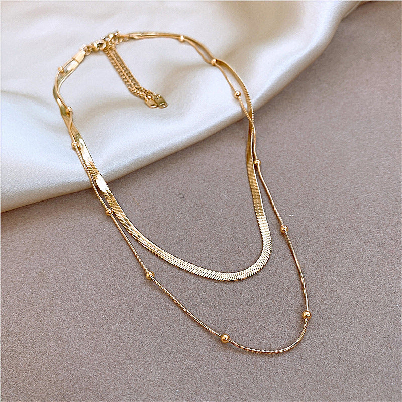 Snake Chain Layered 18K Gold Plated Necklaces