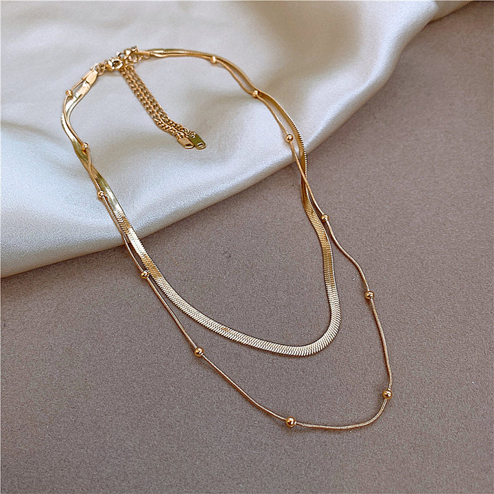 Snake Chain Layered 18K Gold Plated Necklaces