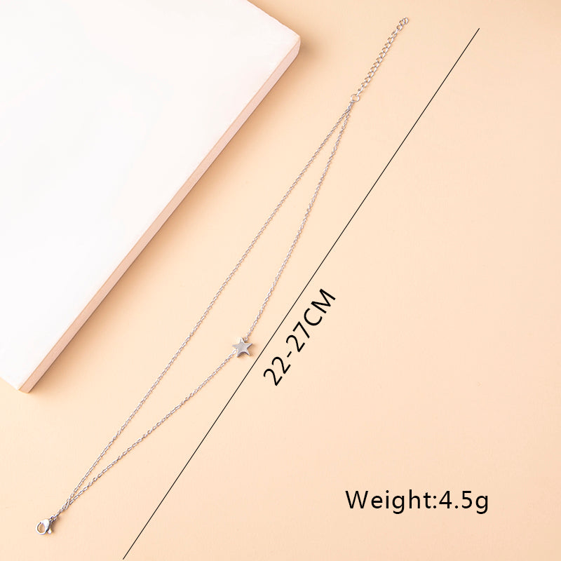 Simple Style Solid Color 304 Stainless Steel Chain Women's Anklet