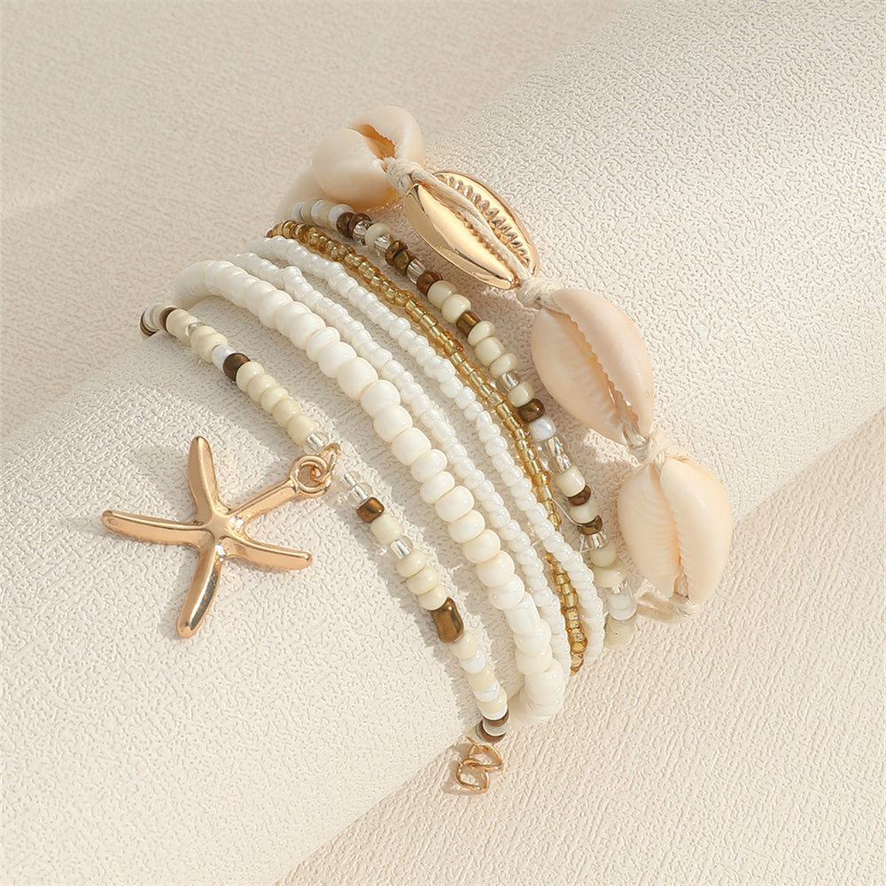 Ocean Lover Starfish Alloy Beaded Women's Bracelets