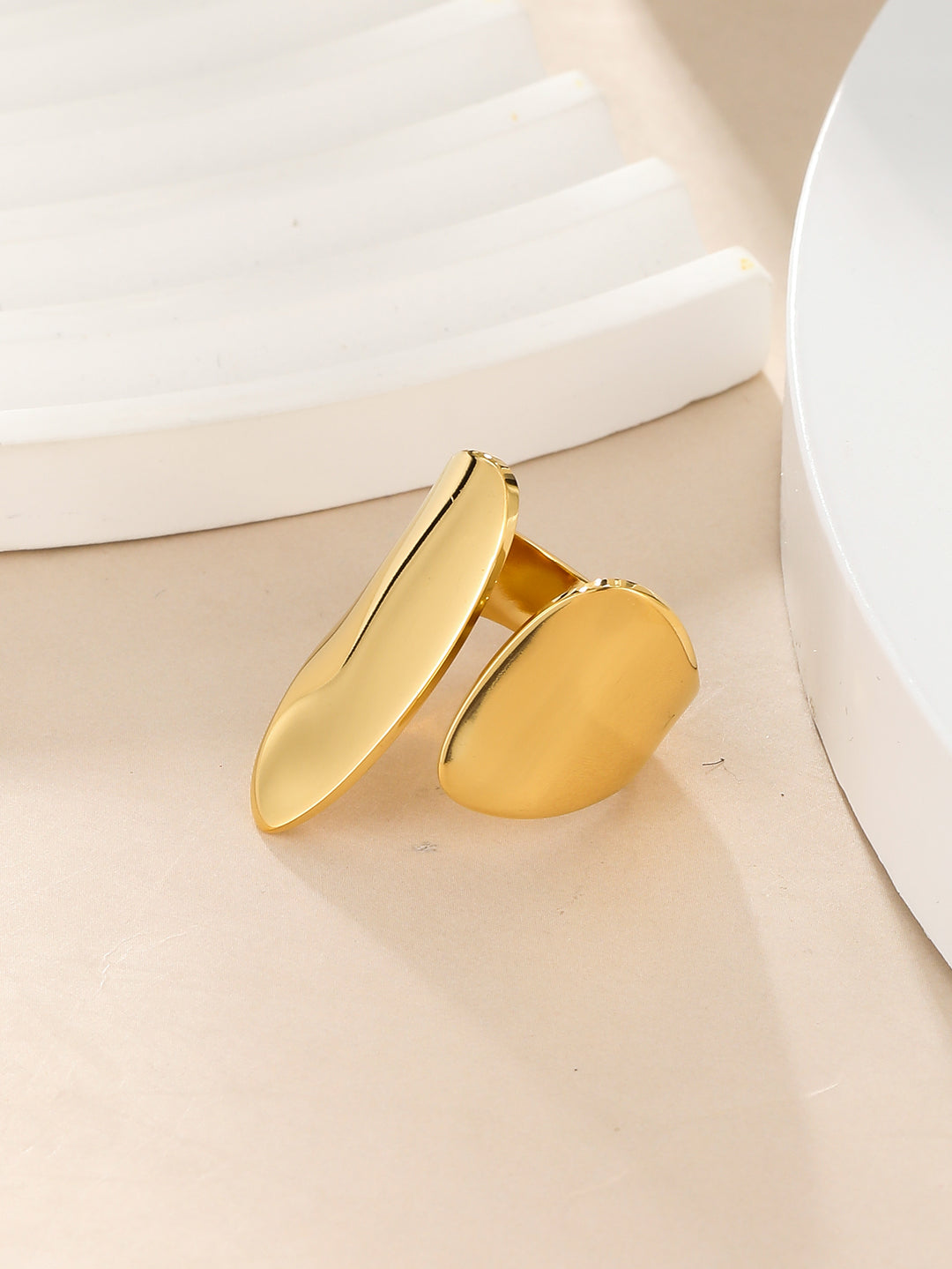 14K Gold Plated Simple Style Plating Geometric Open Rings