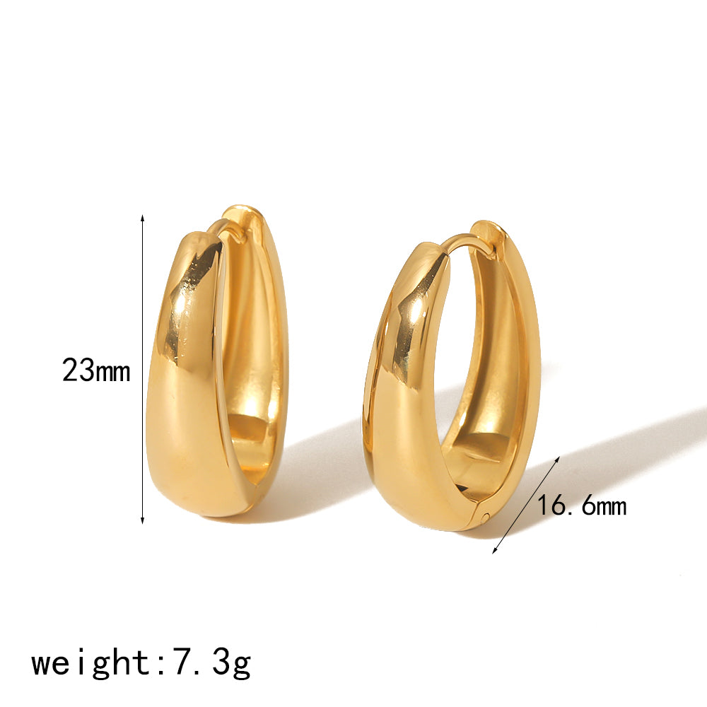 Elegant Simple Style Polishing Plating 18K Gold Plated Earrings