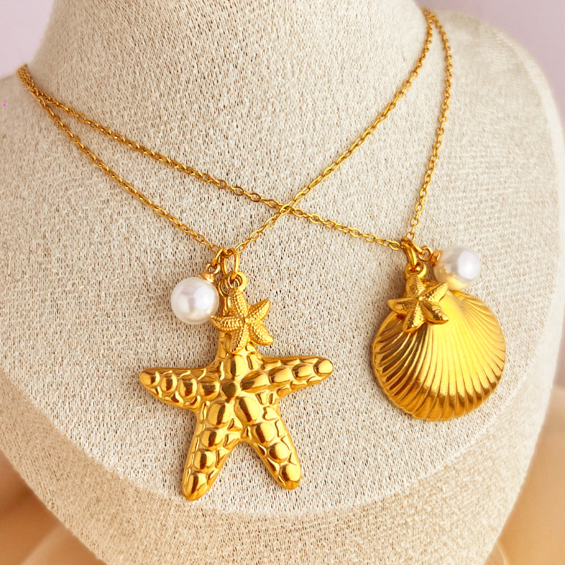 Elegant Beach Style 18K Gold Plated Necklace