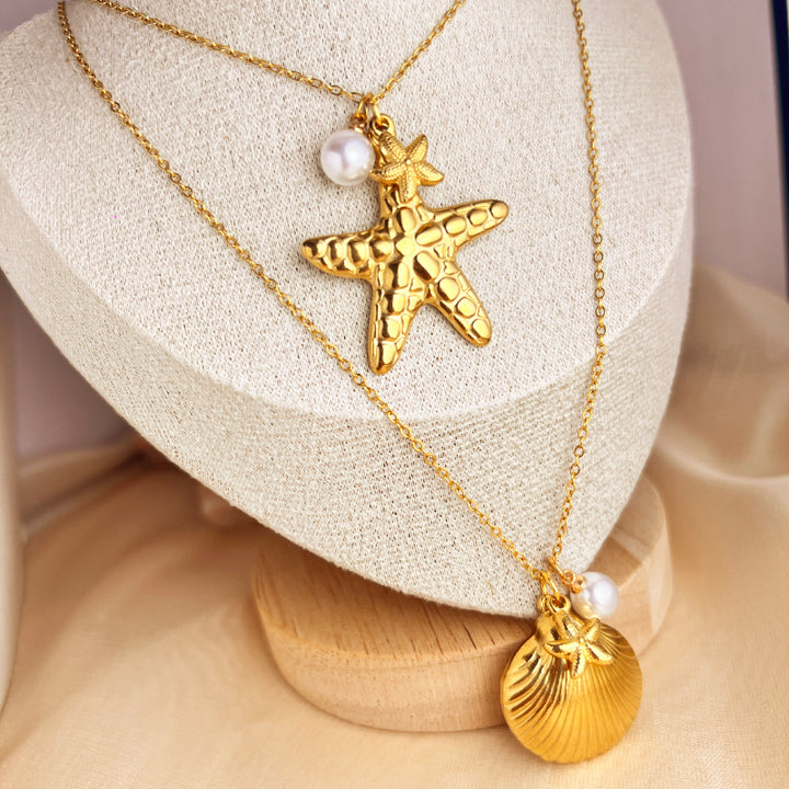 Elegant Beach Style 18K Gold Plated Necklace