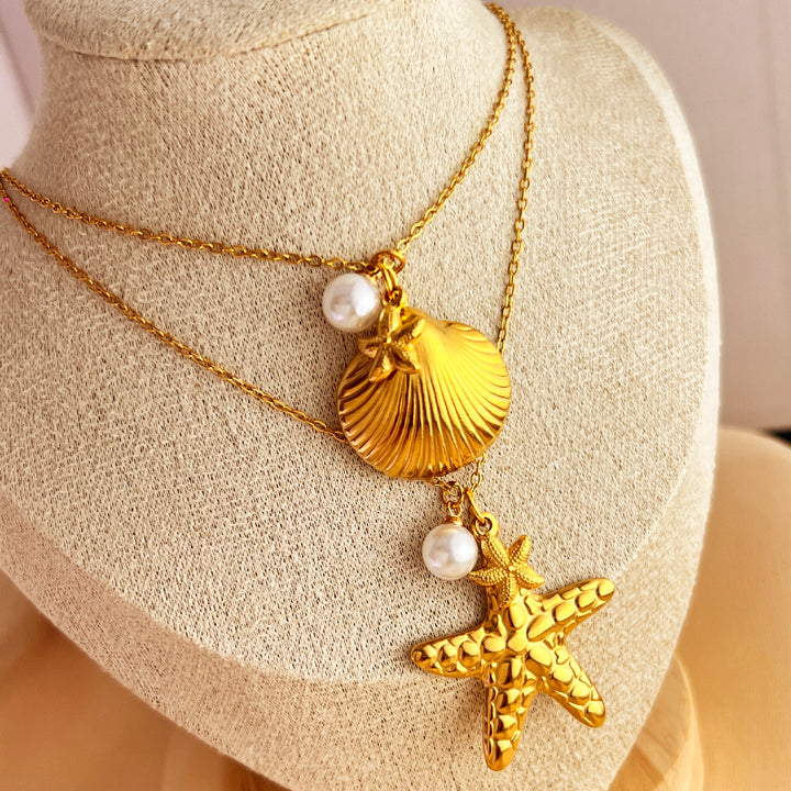 Elegant Beach Style 18K Gold Plated Necklace