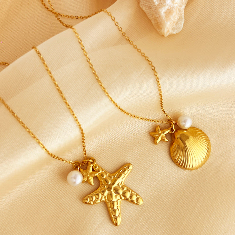 Elegant Beach Style 18K Gold Plated Necklace