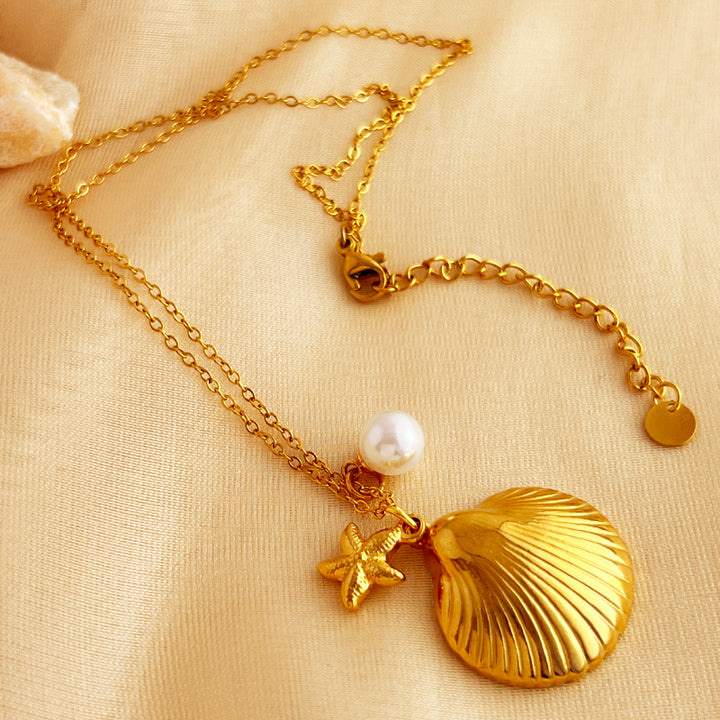 Elegant Beach Style 18K Gold Plated Necklace