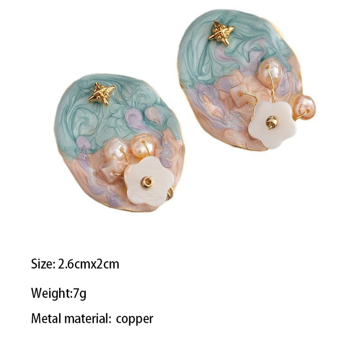 Elegant Japanese Style Flower Gold Long-Lasting Plated Ear Studs