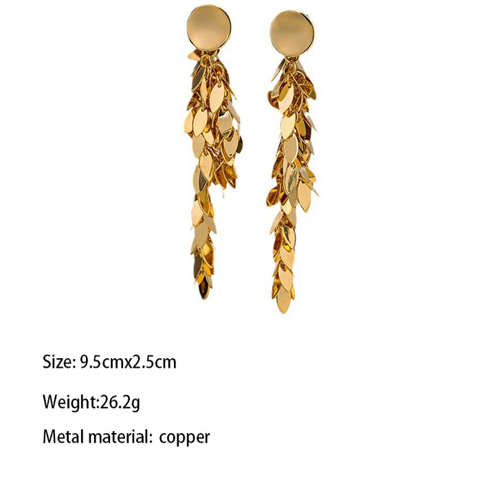 Flower Petal Gold Plated Drop Earrings