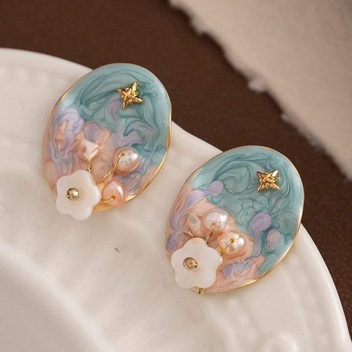 Elegant Japanese Style Flower Gold Long-Lasting Plated Ear Studs