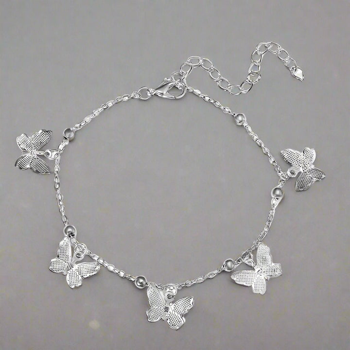 Butterfly Alloy Pendant Handmade Anklet