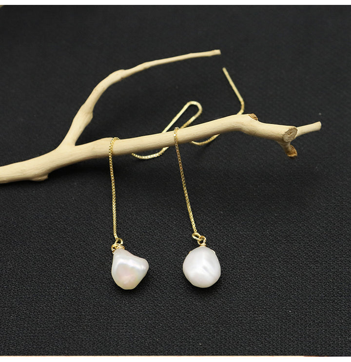 Vintage Style Freshwater Pearl 18k Gold Plated Drop Earrings