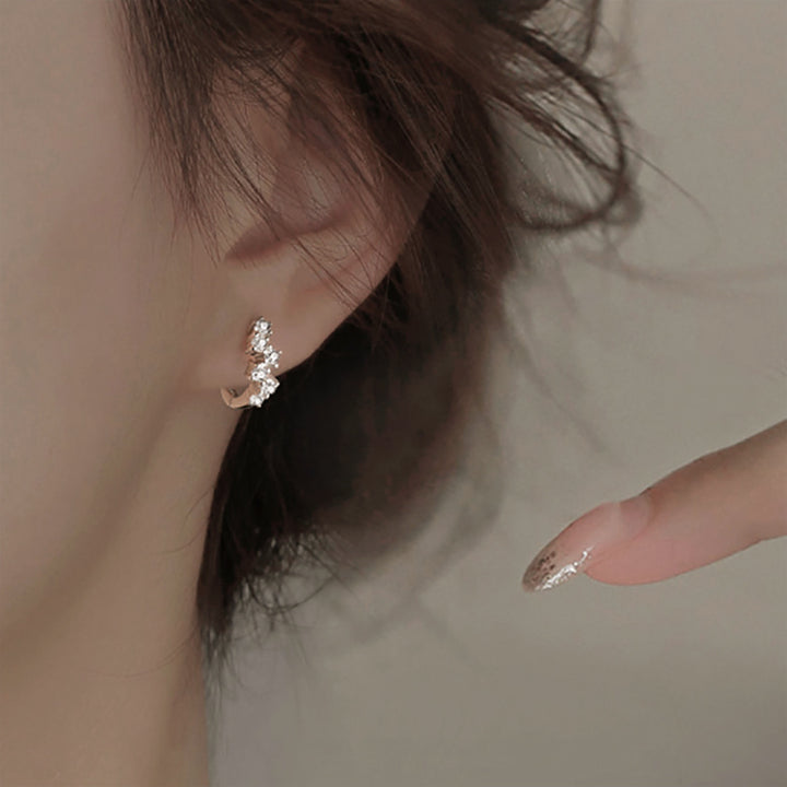 White Gold Plated Cubic Zirconia Stud Earrings!