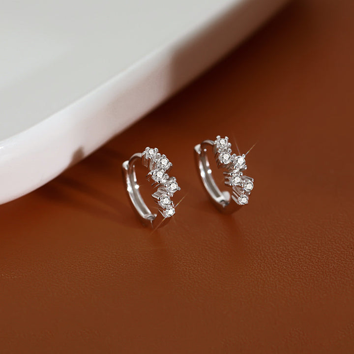 White Gold Plated Cubic Zirconia Stud Earrings!