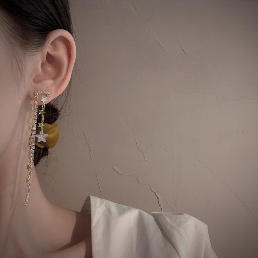 Star Cubic & Gold Plated Drop Earrings!